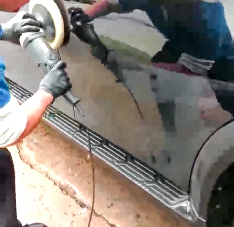 Buffing Shamerrific Shine Car Detailing in Overland Park KS, Car